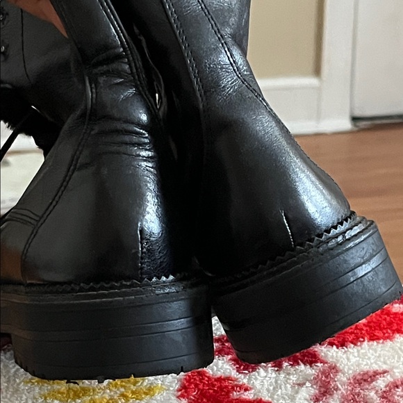 Zara Black Combat Boots with Fur Lining - Picture 5 of 12